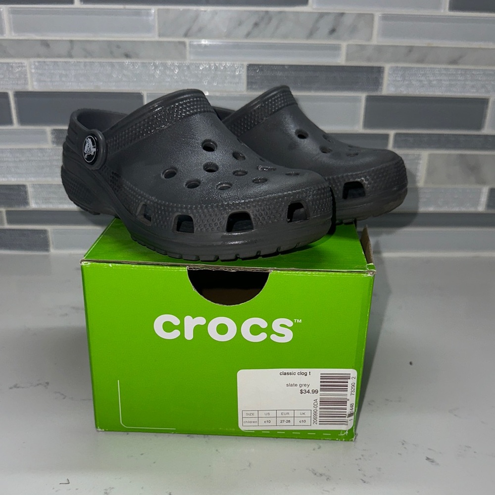 Crocs Kids Classic Clog - Slate Gray size c10